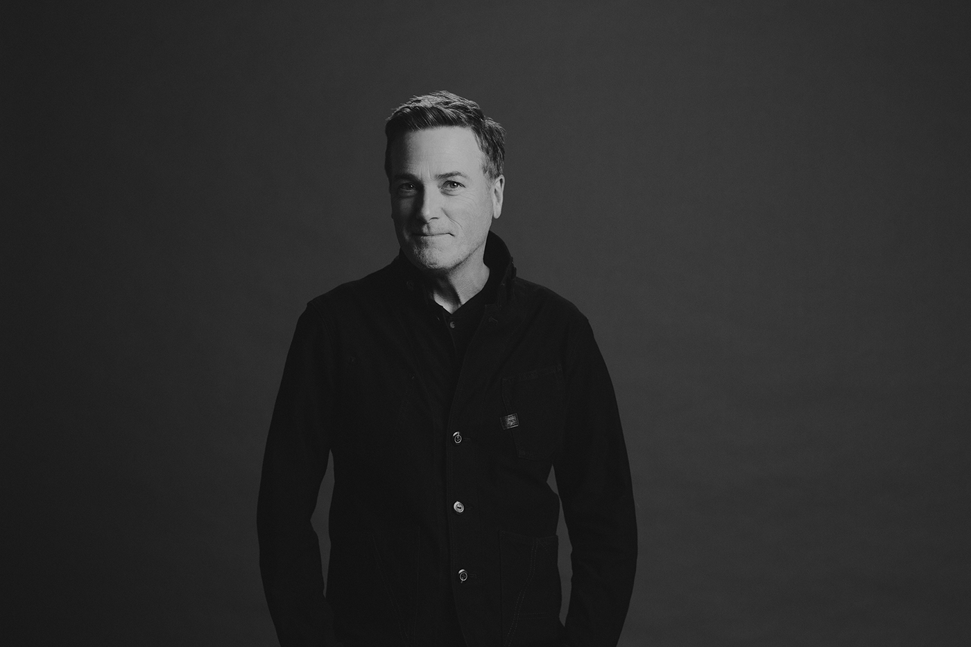 Michael W Smith A black and white photo of Michael W Smith.