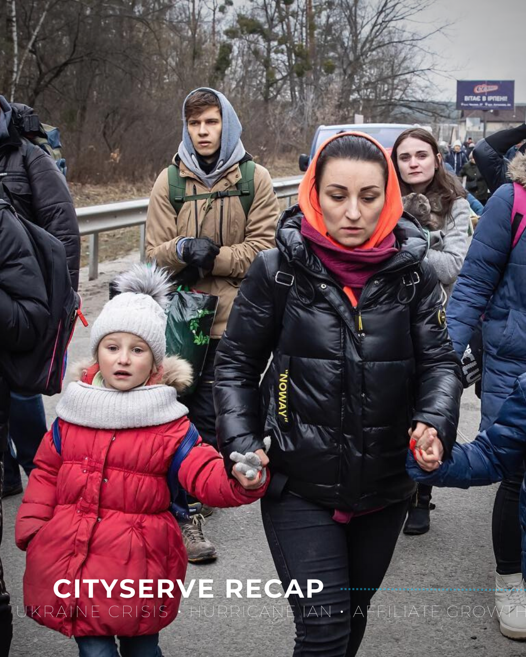 People gathered in Ukraine.