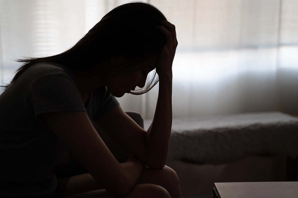 A woman worried.